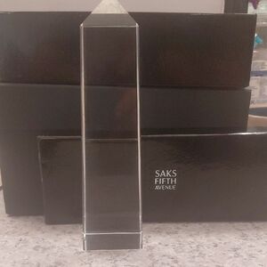 Saks Fifth Avenue Elegant Clear Crystal Obelisk
